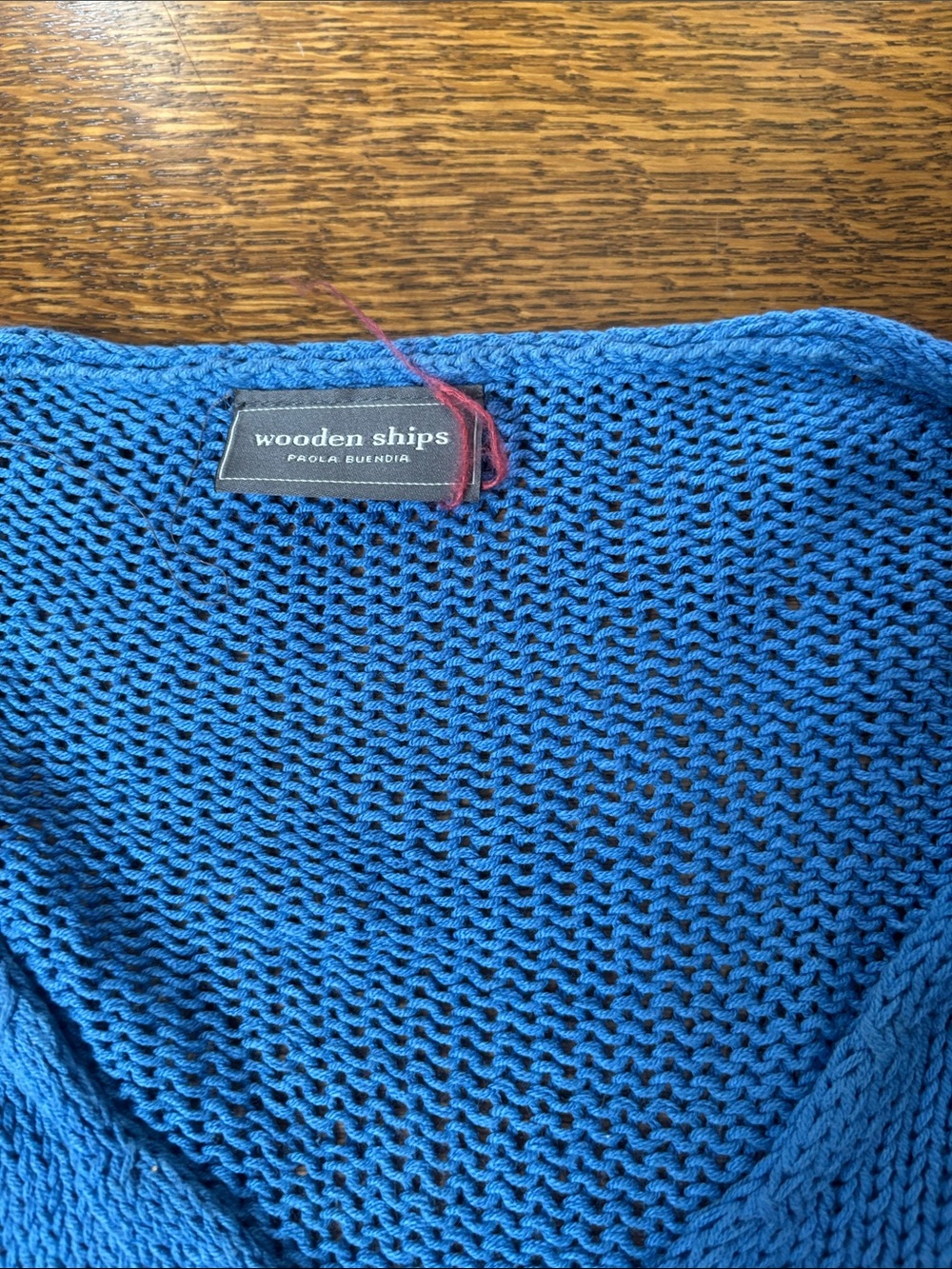 Wooden Ships Beach Knit V-Neck Sweater - Blue - Picture 2 of 3